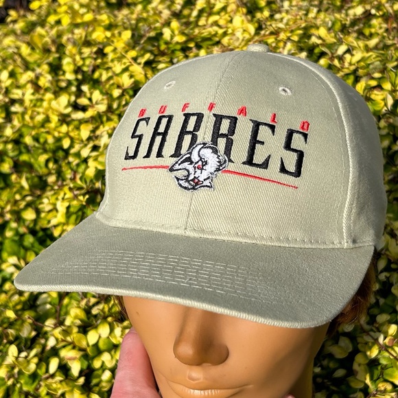 Vintage 90s Buffalo Sabres ⚔️ Starter snapback hat baseball cap NHL earth tones - Picture 1 of 16